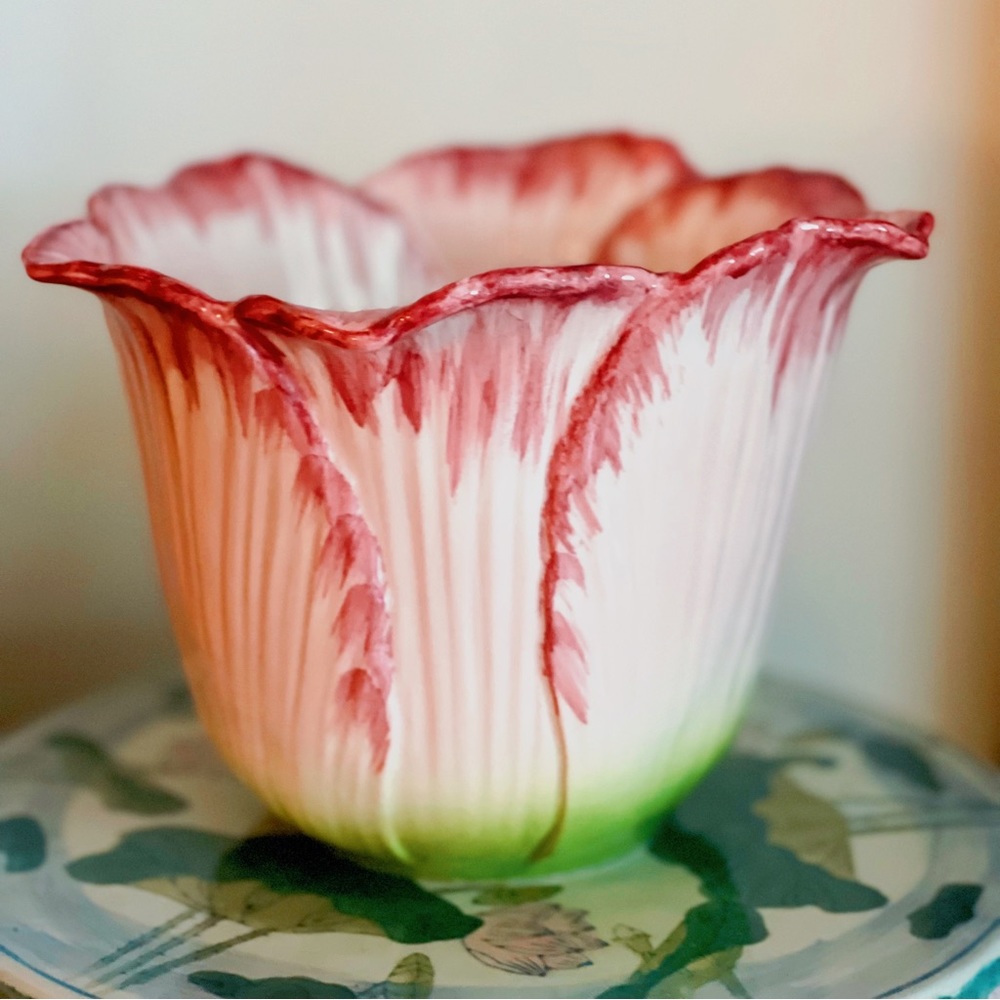 Italian Majolica Flower Tulip Vase